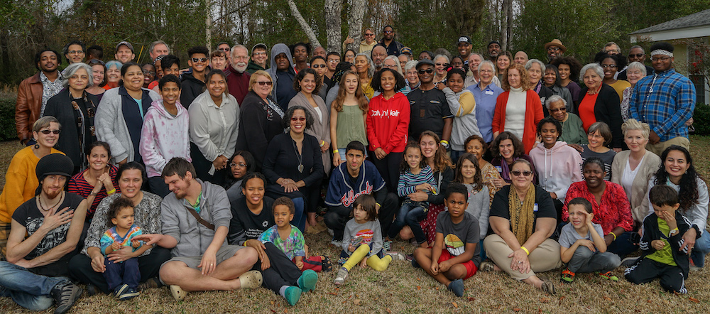A group of Baha'is at gathered to study family unity.