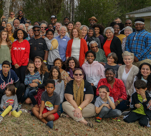 A group of Baha'is at gathered to study family unity.